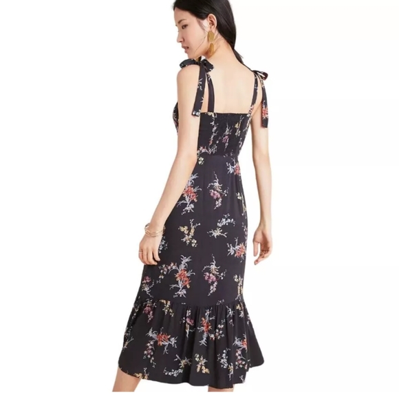 PAIGE Tolucah Floral Midi Sundress in Black. Size Small - Picture 2 of 8